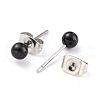 Acrylic Imitation Pearl Ball Stud Earrings STAS-Z035-05B-02-3