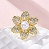 Brass Micro Pave Clear Cubic Zirconia Cuff Rings for Women RJEW-H248-07G-2