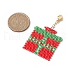 Christmas Gift Box Glass Seed Pendant Decoration HJEW-JM02107-3