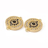 Brass Pave Cubic Zirconia Connector Charms KK-E068-VC075-3