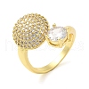 Brass Micro Pave Cubic Zirconia Cuff Rings RJEW-P102-10G-1