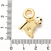 Brass Cubic Zirconia Map & Football European Dangle Charms KK-U048-01G-01-3