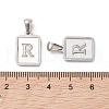304 Stainless Steel Pave Shell Pendants STAS-G327-01P-R-3