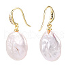 Baroque Natural Pearl Dangle Earrings with Cubic Zirconia PEAR-N020-15B-1