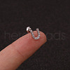 316L Surgical Stainless Steel Micro Pave Clear Cubic Zirconia Cartilage Earrings WG3A850-41-1