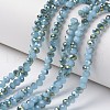Electroplate Glass Beads Strands EGLA-A034-J8mm-S03-1