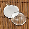   25mm Transparent Clear Domed Glass Cabochon Cover for Brass Photo Pendant Making KK-PH0034-47S-5