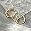 PVD Vacuum Plating 202 Stainless Steel Huggie Oval Hoop Earrings EJEW-H003-07G-06-3