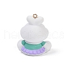 Opaque Resin Pendants RESI-S018-01B-G-3