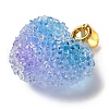 Transparent Resin Dotted Rhinetone Pendants RESI-N040-01G-03-RS-2