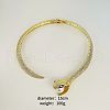 Snake Brass & Plastic Imitation Pearl Ball Choker Necklaces for Women FS-WGAAE8E-01-2