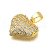 Rack Plating Brass Micro Pave Cubic Zirconia Pendants KK-I716-08G-2