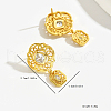 Elegant Vintage Court Style Hollow Flower S925 Sterling Silver Clear Cubic Zirconia Dangle Stud Earrings TT0606-4