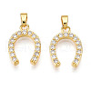 Brass Micro Pave Cubic Zirconia Pendants KK-N254-240G-1