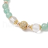 Natural Green Aventurine Round Beaded Charm Bracelets for Women BJEW-JB11931-01-4