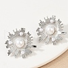 Brass ABS Imitation Pearl Stud Earrings EJEW-M082-06P-5