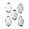 Vintage Tibetan Style Alloy Carved Rose Large Pendant Cabochon Settings TIBEP-N003-28AS-1