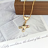 Brass Pave Colorful Cubic Zirconia Heart Initial Pendant Necklaces for Women WGF6021-01-1