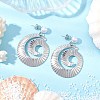 Spiral 304 Stainless Steel Dangle Stud Earrings EJEW-JE06331-1
