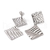 304 Stainless Steel Double Rhombus Dangle Stud Earrings for Women EJEW-G328-13-3