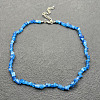 Deep Sky Blue Cat Eye Chip Beaded Necklaces for Women IW6789-70-1