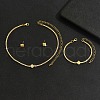 Brass Rhinestone Bracelets & Stud Earrings & Pendant Necklaces Sets FS-WG2806F-02-3