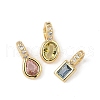 Brass Micro Pave Cubic Zirconia Charms KK-Q039-04G-1