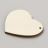 Single Face Printed Heart Wood Pendants WOOD-CJC0011-07H-2