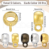 SUNNYCLUE 150Pcs 5 Colors Tibetan Style Alloy Rondelle Tube Bails FIND-SC0008-23-2