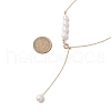 Adjustable Slider Natural Pearl Beaded Lariat Necklaces NJEW-TA00180-3