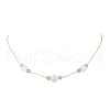 Round Natural Malaysia Jade & Cat Eye Beaded Necklace & Bracelet & Dangle Earring Sets SJEW-JS01334-9