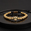 304 Stainless Steel Braided Beads Bracelets WG0F93D-10-1