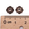 4-Petal Tibetan Style Alloy Flower Bead Caps X-TIBE-S222-R-NR-3