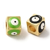 Brass Enamel European Beads KK-R162-056G-2