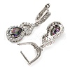 Gourd Rack Plating Brass Micro Pave Cubic Zirconia Hoop Earrings EJEW-I304-13P-02-2