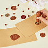 CRASPIRE 2Pcs 2 Styles Golden Tone Brass Wax Seal Stamp Head AJEW-CP0007-48A-01-3