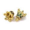 Brass Micro Pave Cubic Zirconia Screw Clasps KK-Z078-42G-2