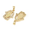 Brass Micro Pave Cubic Zirconia Pendants KK-S526-43G-2