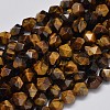 Faceted Natural Tiger Eye Beads Strands G-K066-01-8mm-1