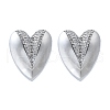 Brass Micro Pave Clear Cubic Zirconia Stud Earrings for Women EJEW-F363-06P-2