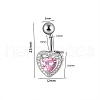 304 Stainless Steel Micro Pave Cubic Zirconia Belly Rings WG5C1DA-06-2