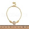 Brass Micro Pave Clear Cubic Zirconia Link Bracelets BJEW-U020-12G-6