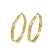 PVD Vacuum Plating 201 Stainless Steel Twist Hoop Earrings for Women EJEW-F345-14G-1
