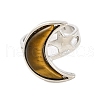 Moon & Star Natural Tiger Eye Adjustable Rings G-B085-18P-07-2