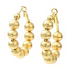 Rack Plating Brass Round Beaded Hoop Earrings EJEW-Z019-02B-G-1