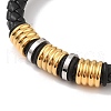 Ion Plating(IP) Braided Microfiber Leather Cord Bracelets BJEW-B096-17G-2