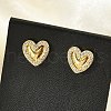 Brass Micro Pave Clear Cubic Zirconia Stud Earrings EJEW-R016-26G-05-3