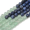 Chakra Natural Red Jasper & Yellow Jade & Green Aventurine & Tiger Eye & Sodalite & Amethyst Beads Strands G-NH0002-E02-6mm-3