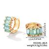 Cute Square Candy Brass Cubic Zirconia Hoop Earrings XX8349-18-1