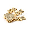 Rack Plating Brass Micro Pave Cubic Zirconia Pendants KK-E072-01G-3